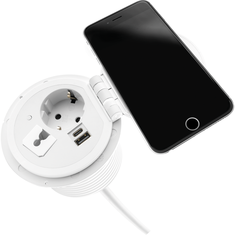 100091515_Qi-power-spot_F_80mm_1x230V+1xAC+1xQi_WHT-1