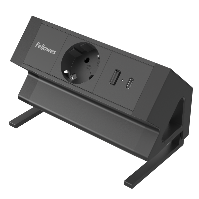 100091520_DeskUp2_1x230V_1xAC_Schuko_BLK-side