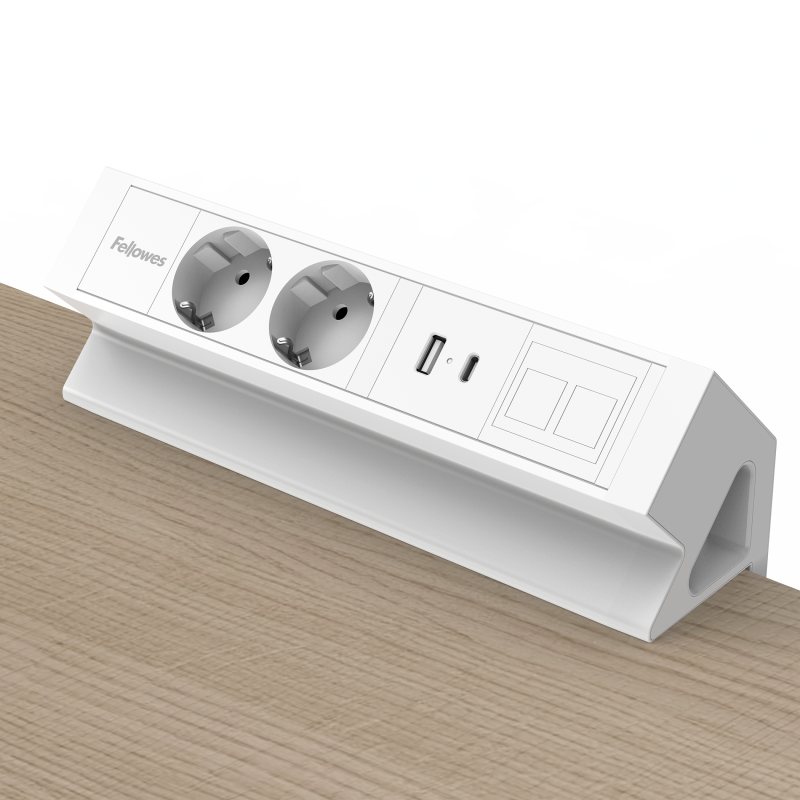 100091556_DeskUp2_2x230V_1xkeystone_1xAC_WHT-lifestyle