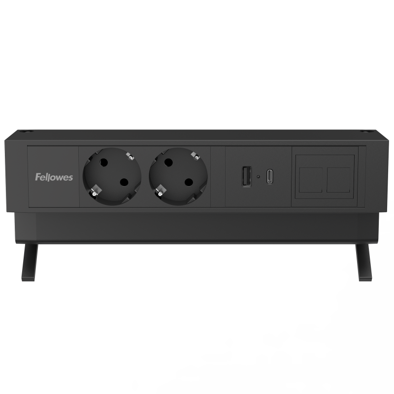 100091562_DeskUp2_2x230V_1xkeystone_1xAC_BLK-front