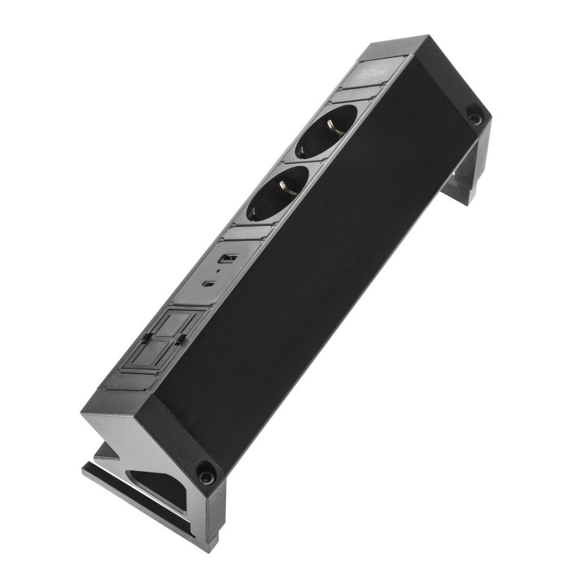 Power Desk Up® 2.0 - 2x 230V, 1x keystone, 1x USB A+C Charge