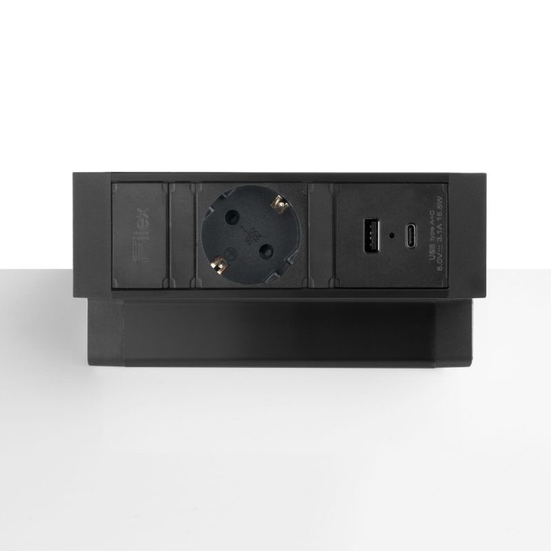 Power Desk Up® 2.0 - 1x 230V, 1x USB A+C Charge