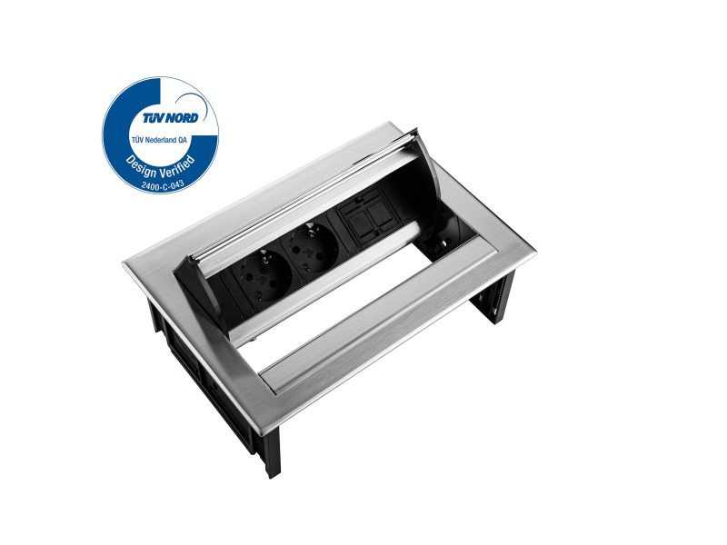Power Desk In - 2x 230V + 1x Keystone