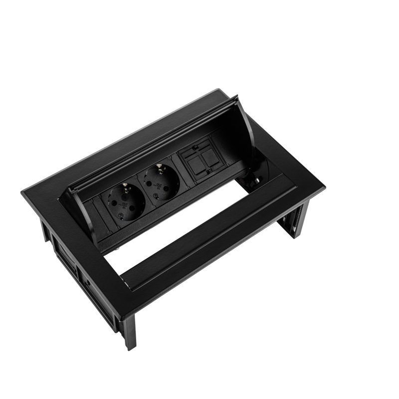 Power Desk In - 2x 230V + 1x Keystone