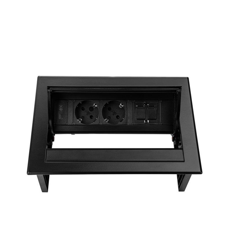 Power Desk In - 2x 230V + 1x Keystone
