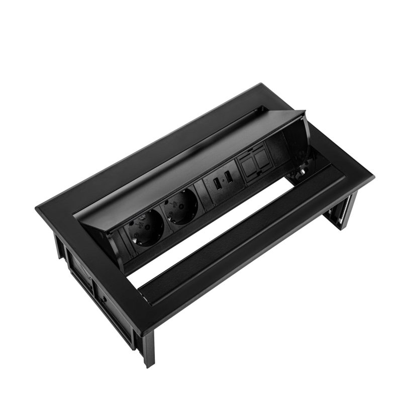 Power Desk In - 2x 230V + 2x USB Charger + 1x Keystone