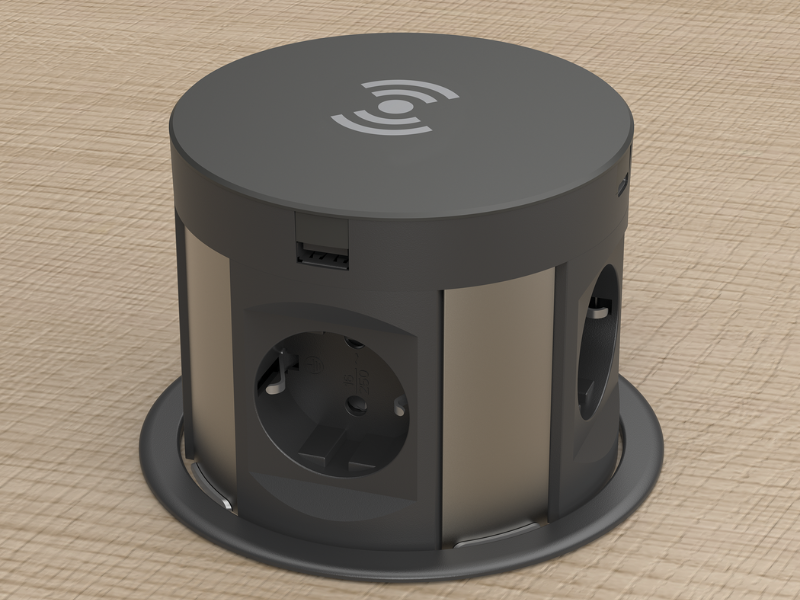 QI Power Pop Up Meeting - 4x 230V + 2x USB A+C