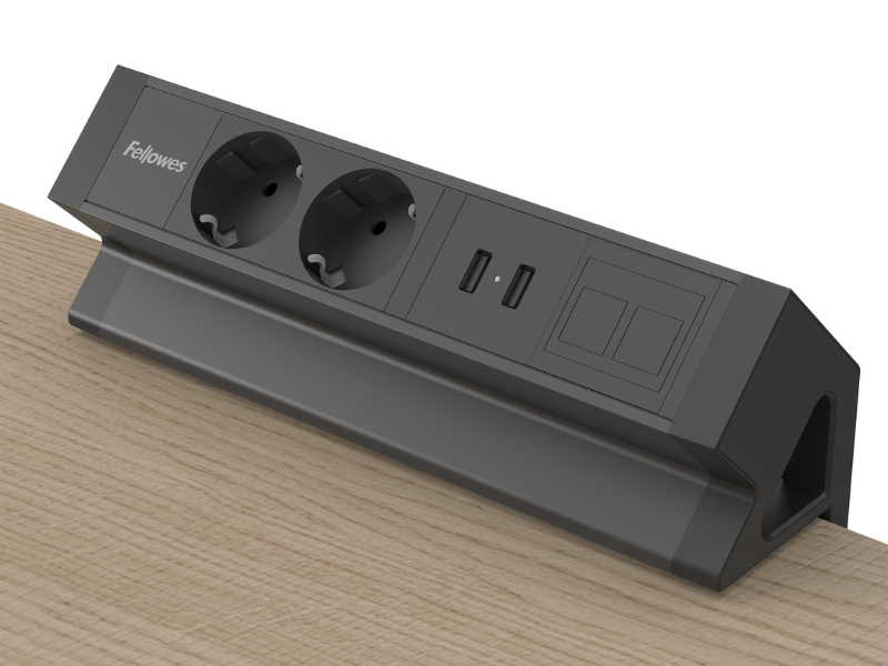 Power Desk Up® 2.0 - 2x 230V, 2x USB chargers, 1x keystone