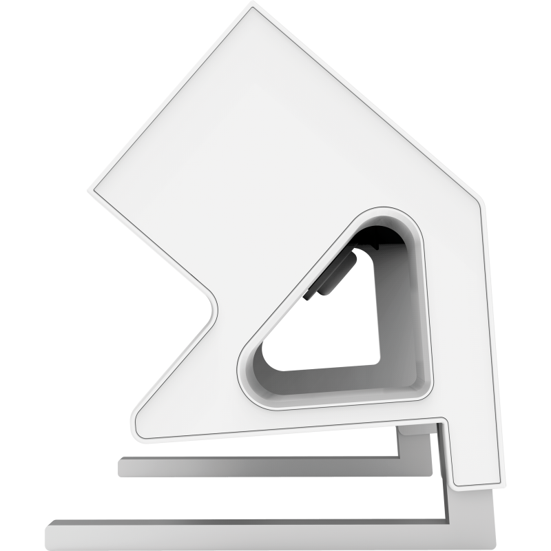 Zijaanzicht Desk Up 2.0 met pootjes en witte variant