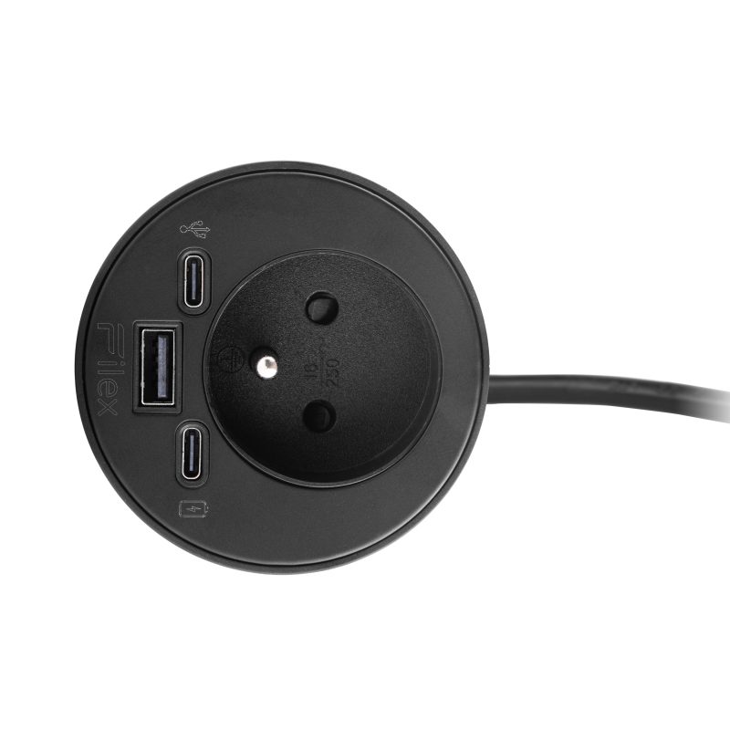 Filex Power-Spot® (französische Steckdose) – Inkl. USB A + C Charge und USB  C Verlängerung – Filex