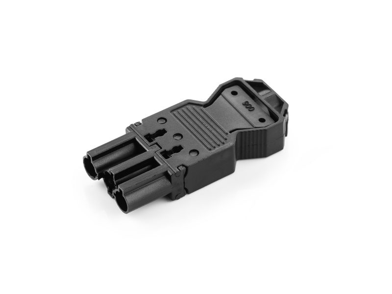 Male 3-pole connector, pluggable