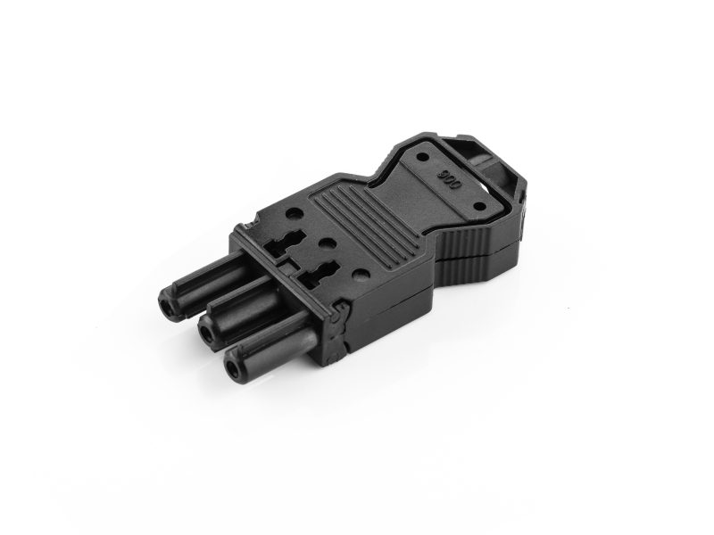 Female 3-pole connector, pluggable