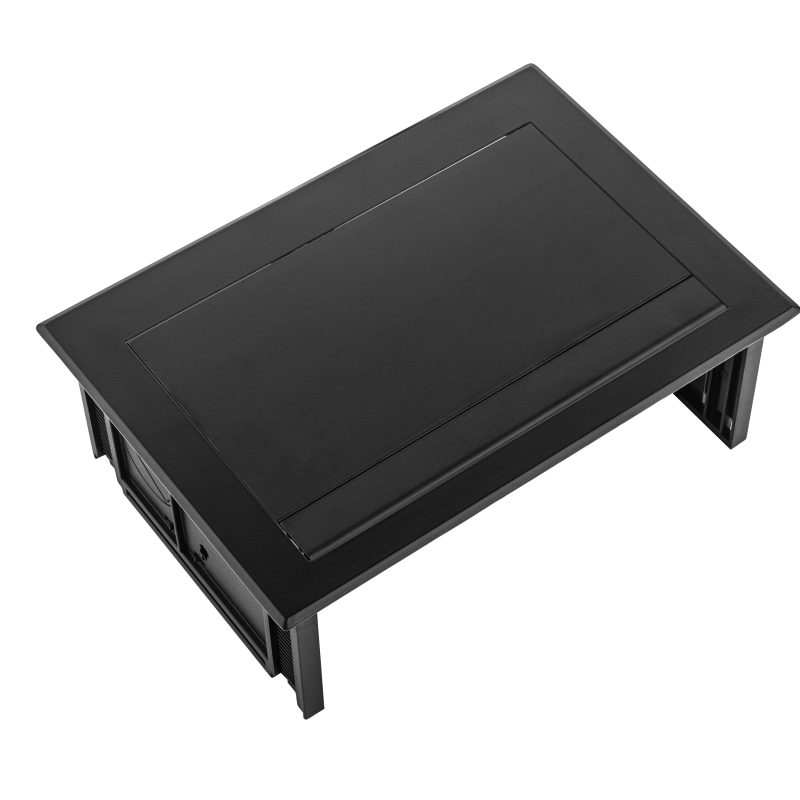 Power Desk In - 2x 230V + 1x USB A+C Charge (5.0V - 3.1A - 15.5W) + 1x Keystone - Zwart