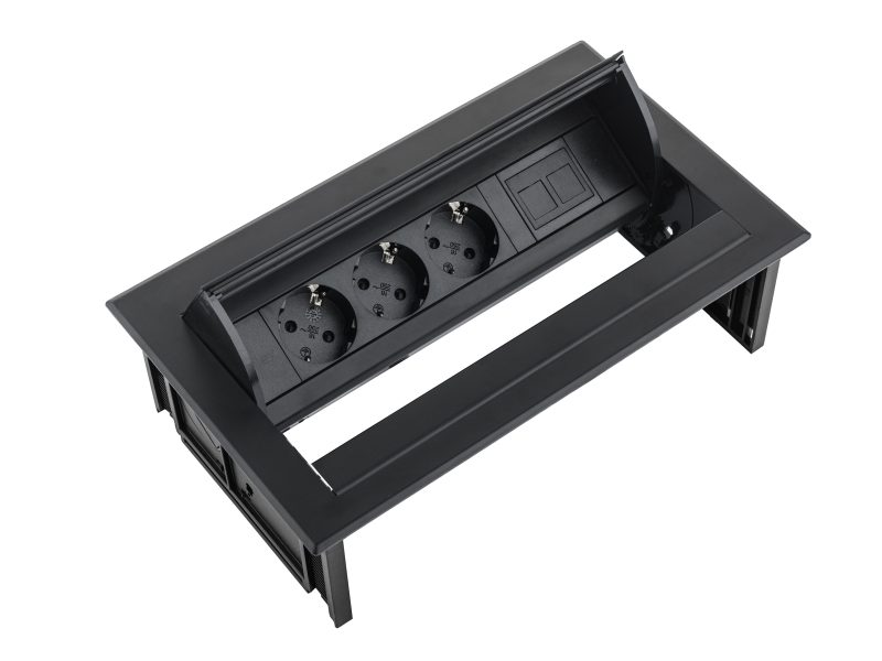 Power Desk In - 3x 230V + 1x Keystone