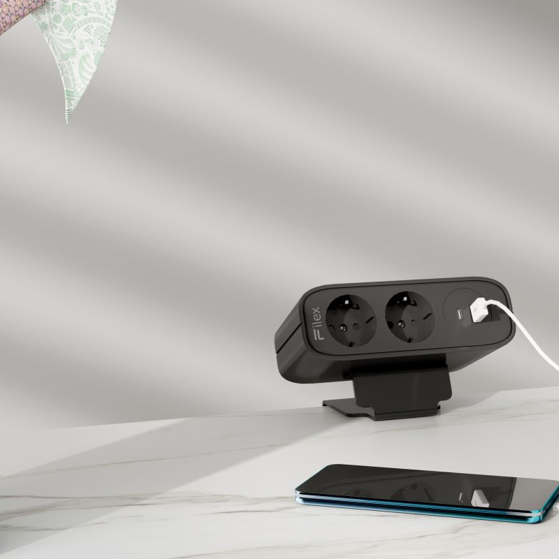 Power Desk Up® EP65 - 2x 230V, 1x USB A (18W), 1x USB C (65W)