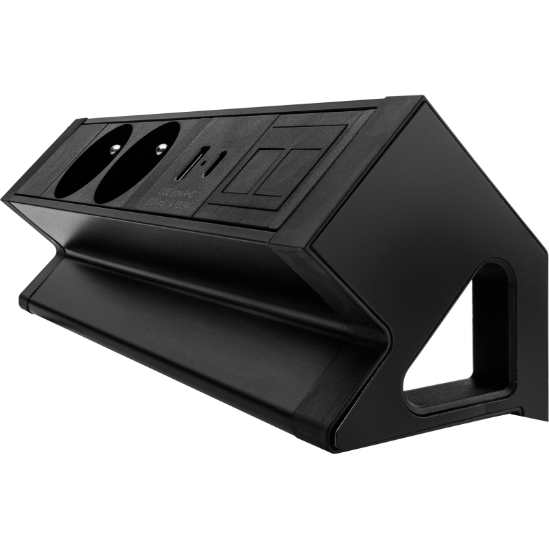 100091462_DeskUp2_2x230V_1xkeystone_1xAC_BLK