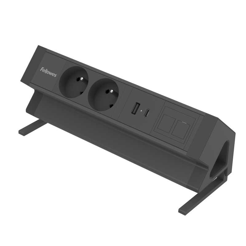 Zwarte opbouw stroomunit met type E stopcontacten