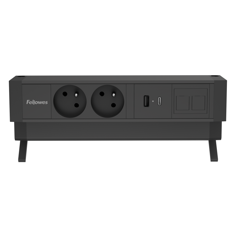 100091462_DeskUp2_2x230V_1xkeystone_1xAC_BLK-front