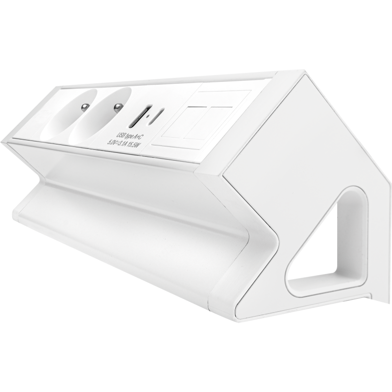 100091583_DeskUp2_2x230V_1xkeystone_1xAC_WHT