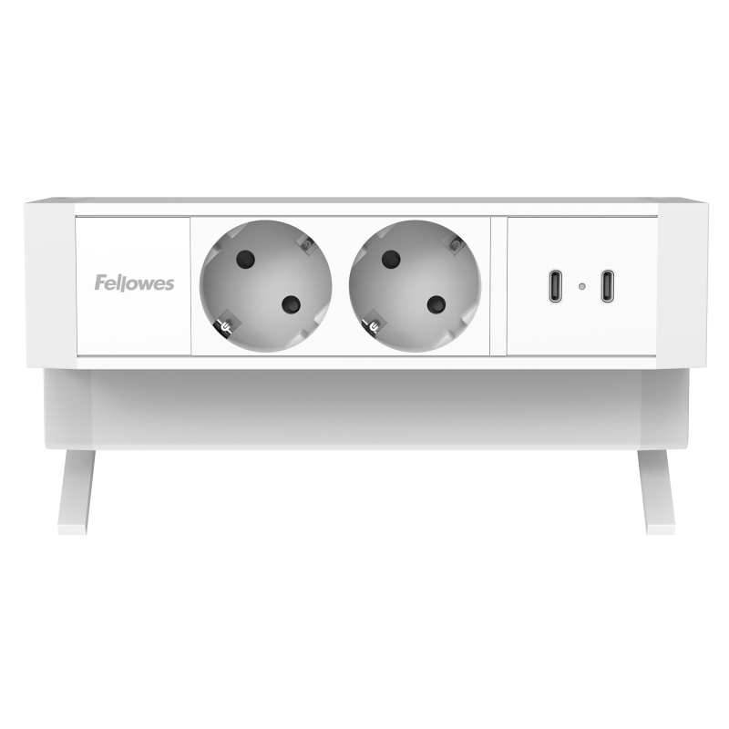 100115570_DeskUp2_F_2x230V_2xC_WHT-front