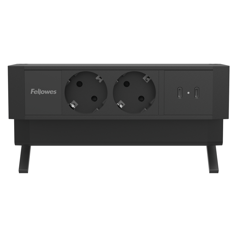 100115571_DeskUp2_F_2x230V_2xC_BLK-Front