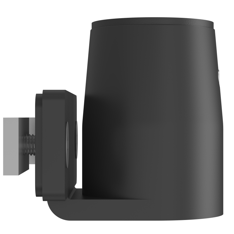 Zwarte Galaxy Universele Mount voor bevestiging van monitorarmen aan muren, toolbars of montagerails.