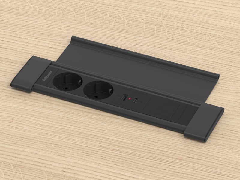 Desk In Cover - 2 x 230V, USB-A/C met Keystones