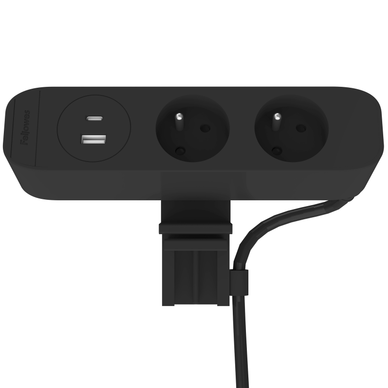 100139639_deskup3_E_2x230-AC-BLK-Front-Angle