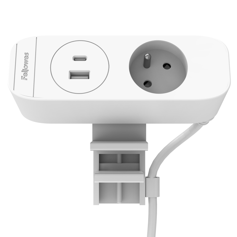 100139655_deskup3_E_1x230-AC-WL-WHT-Front-Angled