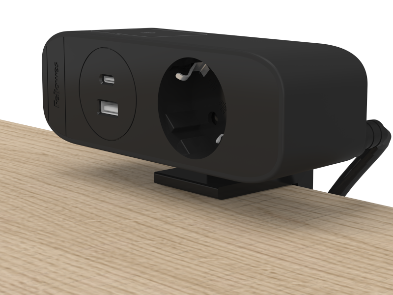 Desk Up®3.0 - 1x 230V, USB-A/C en draadloos opladen